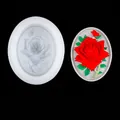 Professional 3D rose flower silicone mold for resin plaster and candle making with dimensions - Style 5 Rose (F402) / Clear