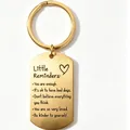 Premium golden stainless steel Little Reminders keychain with engraved motivational quotes - OPP Bag Packaging / Gold