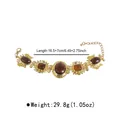 Vintage Baroque resin necklace detail with length and weight measurements display - Amber Bracelet (B4012)