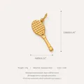 Gold plated stainless steel tennis racket pendant charm for DIY sports jewelry making - Tennis Racket Style / Gold
