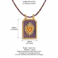 Gold-plated purple enamel heart tarot pendant necklace with colorful braided cord and size chart - Purple Necklace (Without Beads)