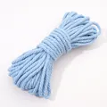 Cuerda de algodón trenzado azul claro de 3 mm para proyectos de DIY - 10 Metros / 08 Azul Suave