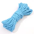 Cuerda de algodón trenzado azul claro de 3/4 mm para manualidades y accesorios de joyería - 10 Metros / 09 Azul Celeste