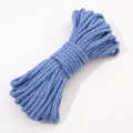 Cuerda trenzada de algodón azul 3-4mm para manualidades DIY y accesorios de joyería - 10 Metros / 10 Azul bruma