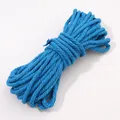 Cuerda de algodón trenzado azul vibrante de 3-4 mm para manualidades y DIY - 10 Metros / 11 Azul Pavo Real