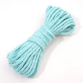 Cuerda de algodón trenzado azul claro de 3 mm 4 mm para manualidades y joyería artesanal - 10 Metros / 14 Azul Agua