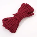 Manojo de cuerda de algodón trenzado rojo oscuro de 3mm o 4mm para proyectos de bricolaje - 10 Metros / Granate