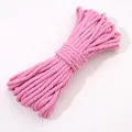 Cuerda de algodón trenzado rosa suave para manualidades y proyectos decorativos de macramé - 10 Metros / 21 Rosa Melocotón