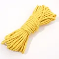 Cuerda de algodón trenzado amarillo brillante 3-4mm para manualidades DIY y joyería - 10 Metros / 25 Amarillo Limón