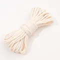 Cuerda de algodón trenzado blanco natural 3mm 4mm para manualidades y accesorios DIY - 10 Metros / 32 Crema Claro