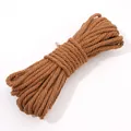 Cuerda de algodón trenzado marrón de 3/4mm para manualidades DIY y decoraciones casa - 10 Metros / 35 Caramelo
