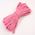 Cuerda de algodón trenzado rosa duradera para manualidades y accesorios de bricolaje - 10 Metros / Rosa oscuro