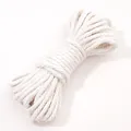 Cuerda de algodón trenzado blanco natural 3mm/4mm para manualidades DIY y decoración - 10 Metros / Blanco Roto