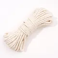 Cuerda de algodón trenzado beige natural para manualidades de macramé y joyería artesanal - 10 Metros / Color Algodón Natural