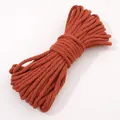 Cuerda de algodón trenzado marrón rojizo para manualidades y accesorios de joyería - 10 Metros / Rojo Dorado