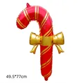 Large red and gold candy cane foil balloon for Christmas party decoration, 49.5x77cm - Red Bow Candy Cane / 49.5*77cm