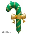 Christmas candy cane foil balloon with gold bow, size 49.5x77cm for holiday decor - Green Bow Candy Cane / 49.5*77cm