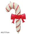 Christmas candy cane shaped aluminum film balloon with red bow decoration 49.5x77cm - White Bow Candy Cane / 49.5*77cm