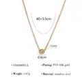 Elegant gold PVD plated stainless steel necklace with 0.6cm round crystal pendant - Round Rhinestone Pendant Style (SN030091-L)