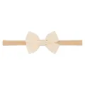 Soft beige high-elastic bow headband for babies and toddlers, handmade hair accessory. - Beige (815)