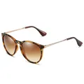Retro polarized cat-eye sunglasses featuring tortoise shell frames and brown gradient lenses - Matte Tortoise Gold Leg Gradient Tea Polarized C18