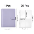 Set raccoglitore per risparmi A5 viola con 25 buste trasparenti per il budget - 25 Tasche / Viola
