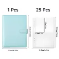 Set raccoglitore budget A5 azzurro con 25 buste trasparenti e dimensioni dettagliate - 25 Tasche / Blu