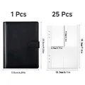 Raccoglitore budget A5 nero con 25 pezzi di buste interne trasparenti a tasche - 25 Tasche / Nero