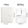 White A5 budget binder organizer set with 25 transparent 4-pocket page inserts. - Binder with Inner Pages Set / White