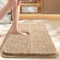 Premium beige pluche badmat, absorberend en antislip voor comfortabele huisdecoratie - 50*80cm / Antibacterieel / Khaki