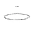Pulsera elástica minimalista de cuentas de acero inoxidable de 3mm con acabado plateado brillante - Cordón Elástico-3mm