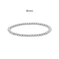 Vista detallada de una pulsera elástica de cuentas de acero inoxidable de 4mm - Cordón Elástico-4mm