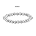 Primer plano de una pulsera elástica con cuentas de acero inoxidable de 8 mm para hombres - Cordón Elástico-8mm