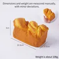 Realistic slow rebound PU simulation puff bread squeeze toy with size and weight specs - Square Toast
