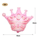 Large pink crown aluminum foil balloon for birthday party decorations, 76x65cm size - Medium Pink Crown