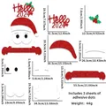 DIY non-woven Christmas Santa Claus wall sticker decoration set with dimensions - Santa with Red Scarf