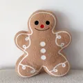 Gingerbread man shaped Christmas decorative plush pillow in soft brown sherpa - Gingerbread Man - Male Style (6127221448992) / 45cm / Brown
