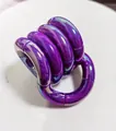Giocattolo fidget rotante viola iridescente per alleviare lo stress e le dita - Stile Galvanizzato Solido / Scatola Regalo Premium / Viola Aster