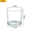 Barattolo per candela in vetro trasparente con altezza e diametro di 10cm marcati. - Stile Dritto Trasparente (10100) / 550ml