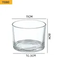 Barattolo per candela in vetro trasparente minimalista, diametro 11 cm, altezza 8 cm - Stile a Bocca Larga Trasparente (11080) / 530ml
