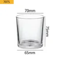 Transparent glass candle jar for aromatherapy with 70mm diameter and 75mm height - Transparent Medium Style (7075) / 195ml