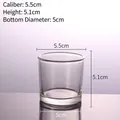 Minimalist transparent glass candle holder for aromatherapy, 5.5cm top diameter - Transparent Low Round Style (5451) / 50ml