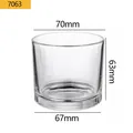 Transparent glass aromatherapy candle jar with dimensions 70mm top and 63mm height. - Transparent Standard Style (7063) / 160ml