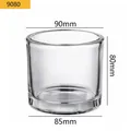 Minimalist clear glass candle jar vessel with 90mm top diameter and 80mm height - Transparent Thick Wall Style (9080) / 275ml