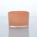 Elegant minimalist frosted peach glass candle jar with a thick transparent glass base - Frosted Peach Pink / 140ml