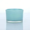 Premium minimalist light blue frosted glass candle jar with a thick transparent base - Matte Grey Blue / 140ml
