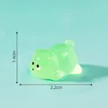 Miniature luminous green dog figurine for DIY landscape decoration and car dashboard ornament - 2.2cm x 1.4cm / 1# Green