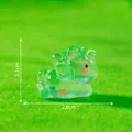 Miniature luminous unicorn figurine in green translucent finish - Lying Unicorn / H2.1cm x L2.6cm / Green