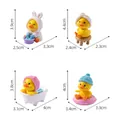 Set of 4 miniature yellow duck figurines with precise cm dimensions for DIY scenes - Yellow Duck (4 Styles Random) / Yellow