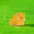 Luminous miniature unicorn figurine for DIY micro landscape garden decor, 2.6cm size. - Lying Unicorn / H2.1cm x L2.6cm / Orange